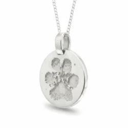 Round Petprint Pendant || 9ct Gold or Sterling Silver - Pawprint Jewellery