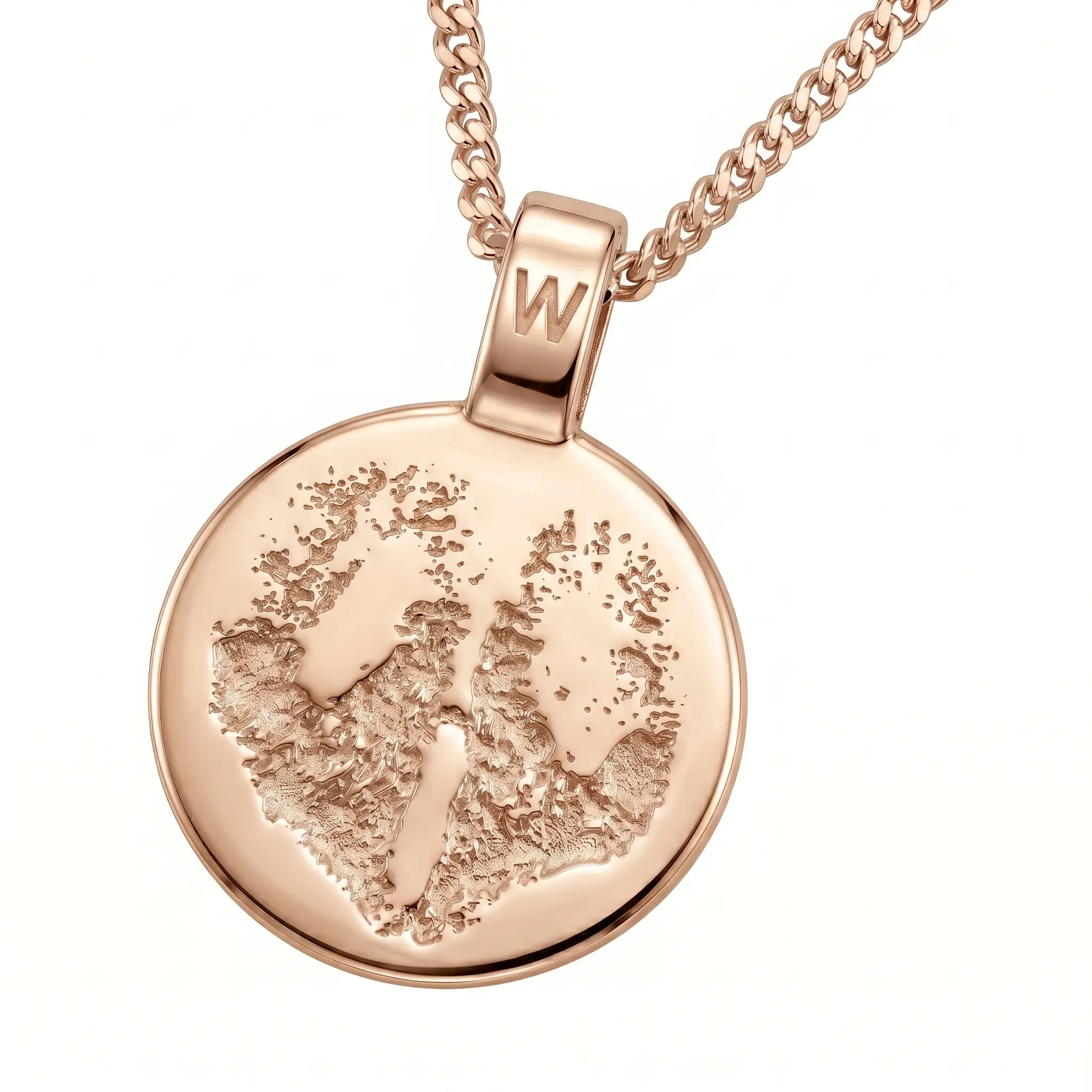 Round Petprint Pendant || 9ct Gold - Pawprint Nose print Jewellery
