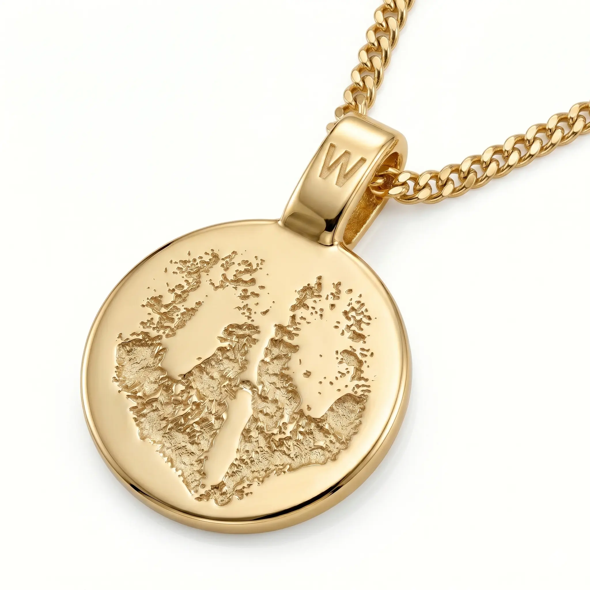 Round Petprint Pendant || 9ct Gold - Pawprint Nose print Jewellery - Image 4
