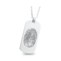 Personalised jewellery fingerprint pendant necklace. Thumbprint jewellery. Keepsake or memorial jewellery.