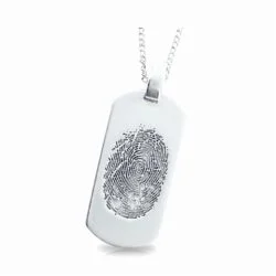 Personalised jewellery fingerprint pendant necklace. Thumbprint jewellery. Keepsake or memorial jewellery.