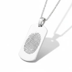 Personalised jewellery fingerprint pendant necklace. Thumbprint jewellery. Keepsake or memorial jewellery.