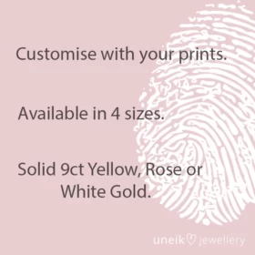 Alternative view of Fingerprint Jewellery Side Heart Pendant ... Single Print || 9ct Gold