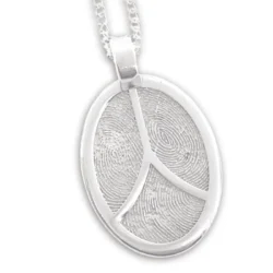 Personalised jewellery fingerprint pendant necklace. Thumbprint jewellery. Keepsake or memorial jewellery.