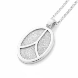Personalised jewellery fingerprint pendant necklace. Thumbprint jewellery. Keepsake or memorial jewellery.