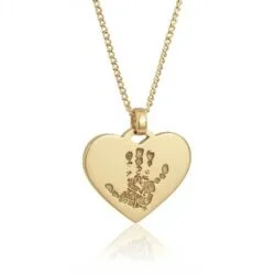 Heart Handprint/Footprint pendant ... Single Print || 9ct Gold - Hand Footprint Jewellery