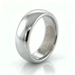 Alternative view of Fingerprint Band Ring - One Fingerprint on Inside of Ring || Sterling Silver - Fingerprint Jewellery