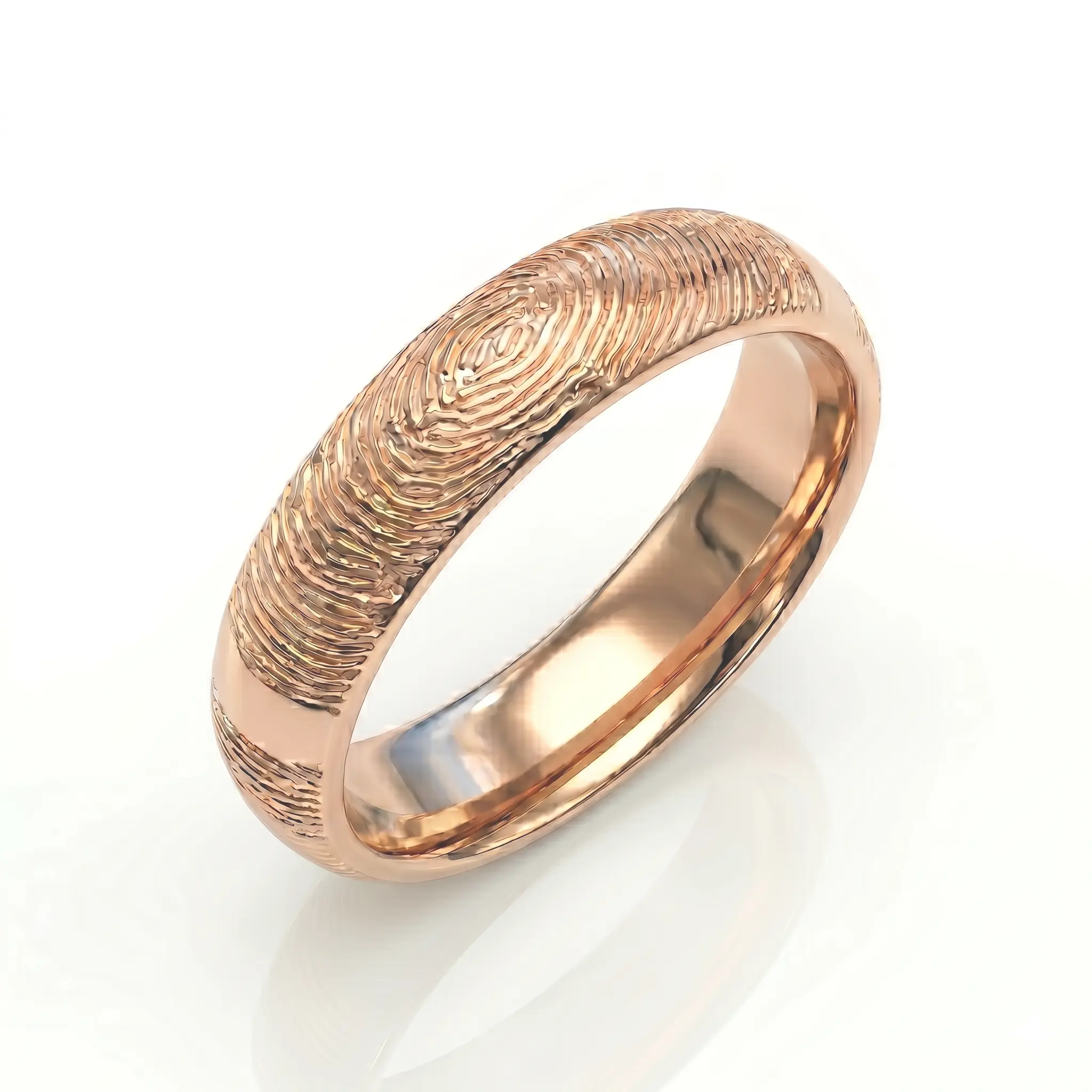 Fingerprint Band Ring - One Fingerprint on Outside of Ring || 9ct Gold - Fingerprint Jewellery - Image 6