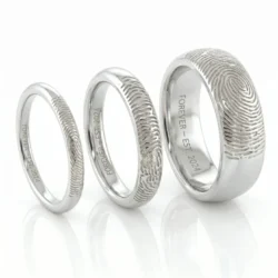 Fingerprint Ring - One Fingerprint on Outside of band || Sterling Silver - Fingerprint Jewellery