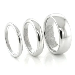 Fingerprint Band Ring - One Fingerprint on Inside of Ring || Sterling Silver - Fingerprint Jewellery