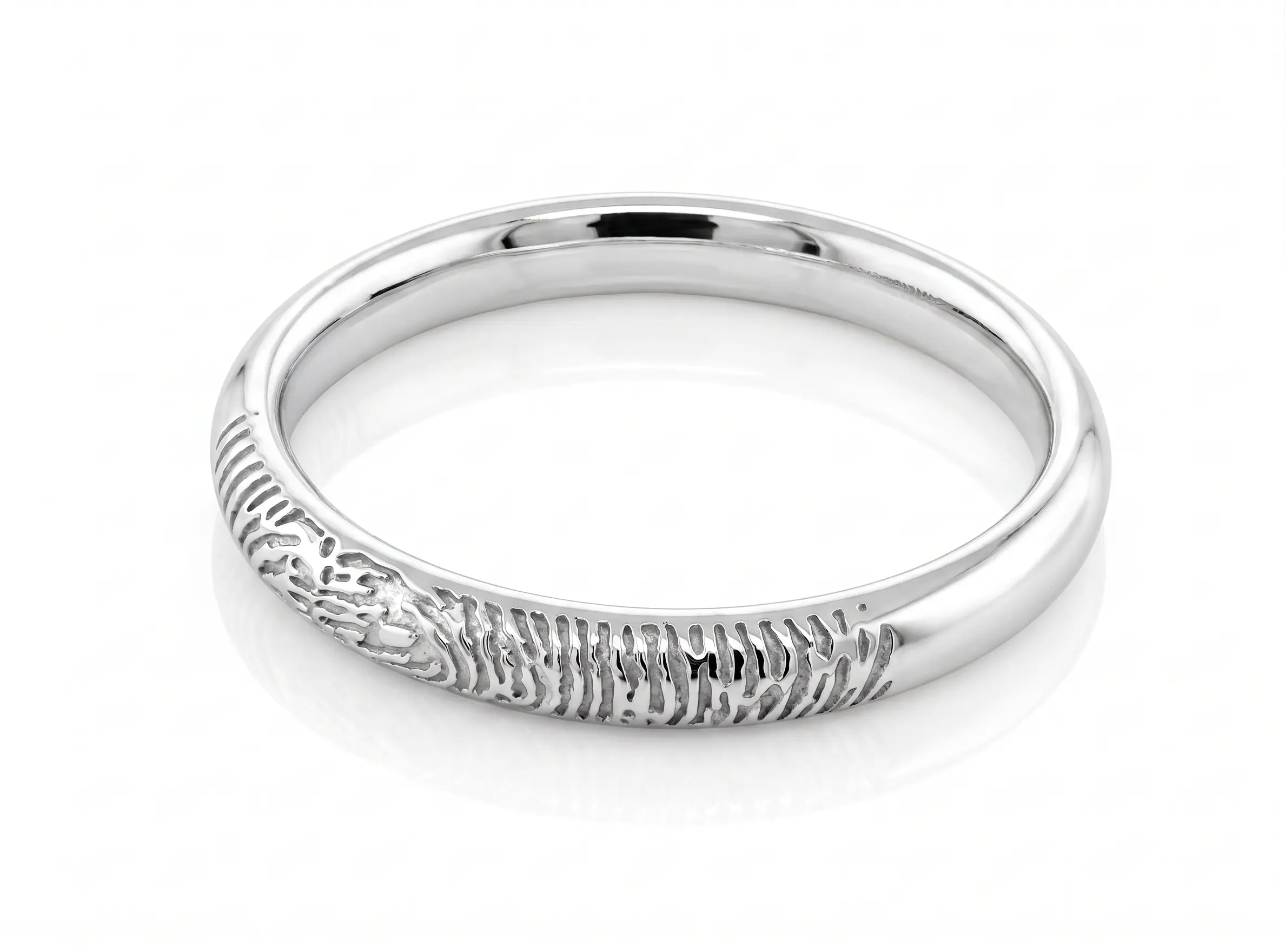 Fingerprint Ring - One Fingerprint on Outside of band || Sterling Silver - Fingerprint Jewellery - Image 5