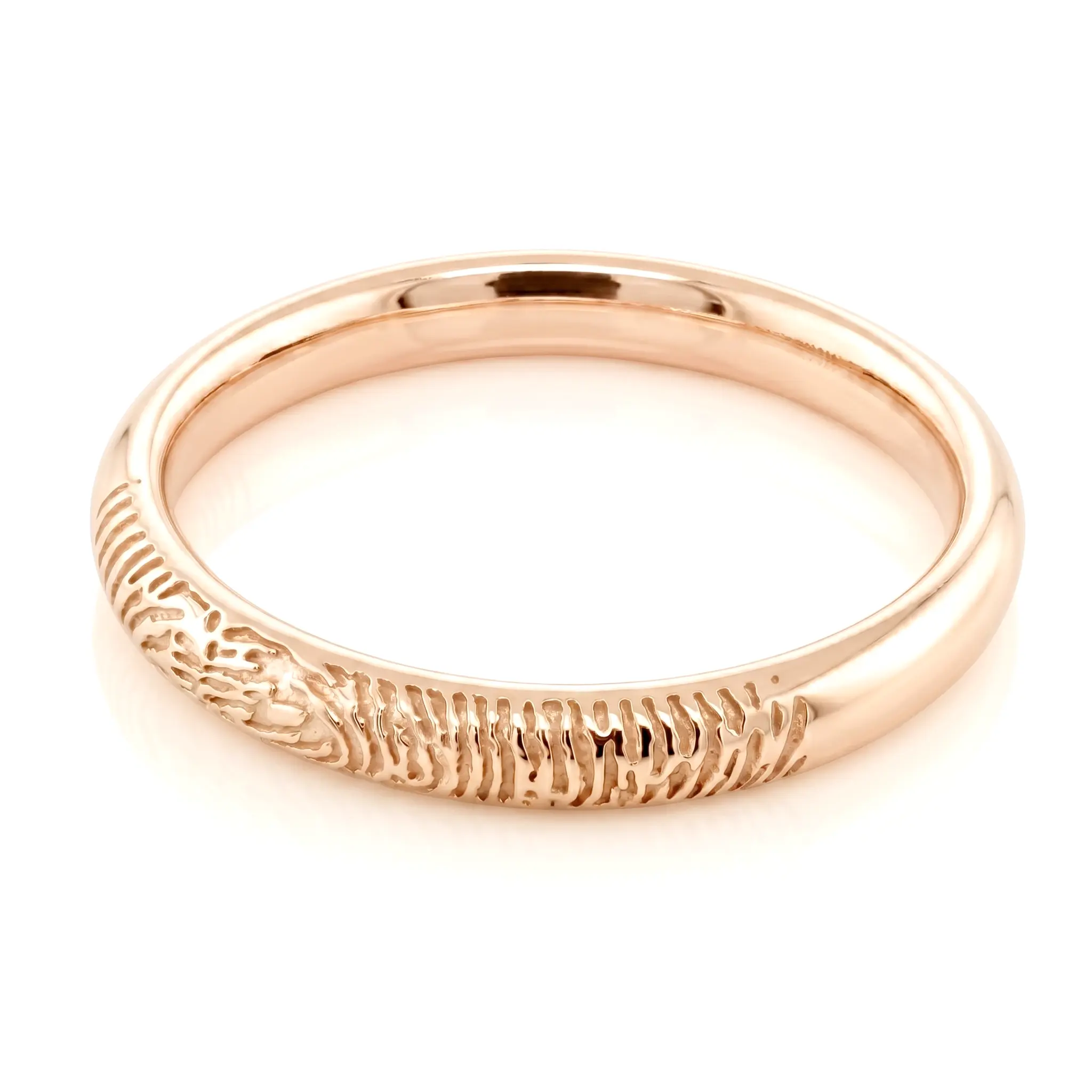 Fingerprint Band Ring - One Fingerprint on Outside of Ring || 9ct Gold - Fingerprint Jewellery - Image 8