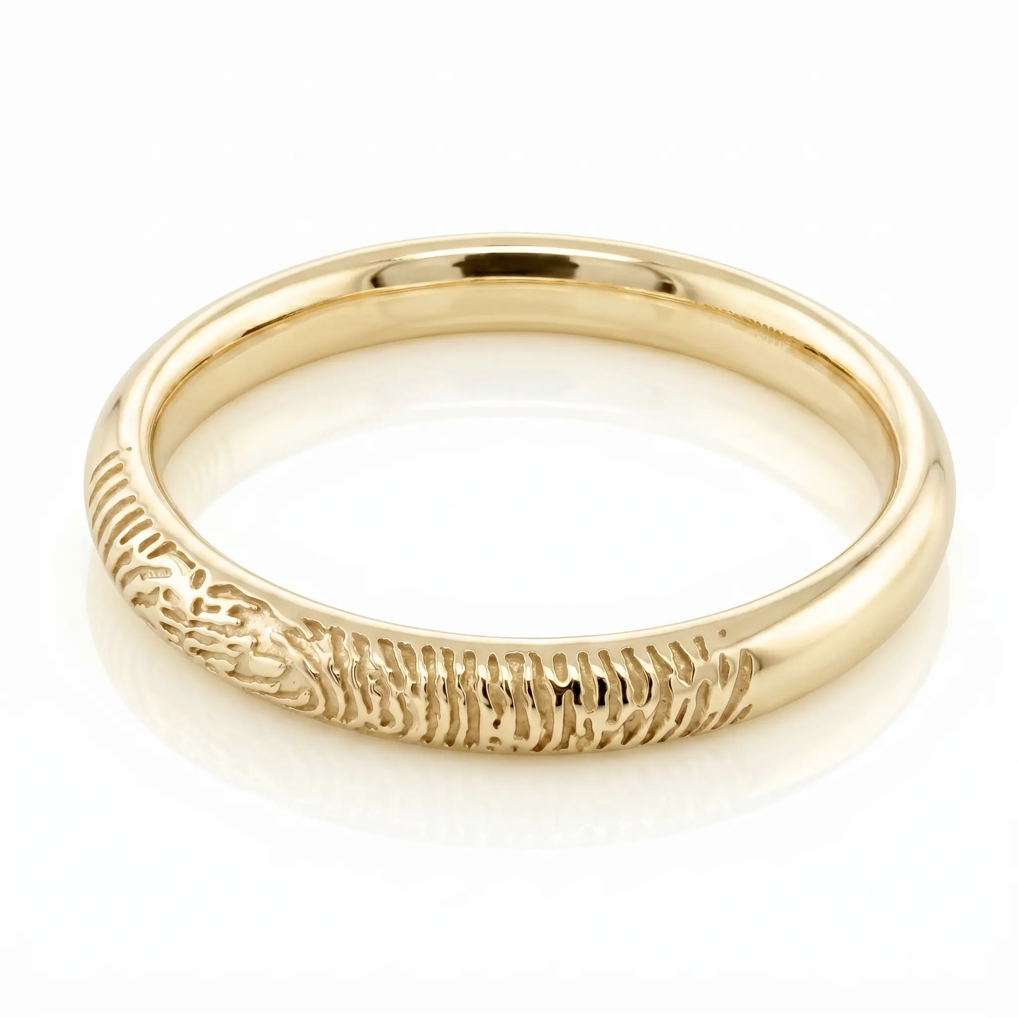 Fingerprint Band Ring - One Fingerprint on Outside of Ring || 9ct Gold - Fingerprint Jewellery - Image 9