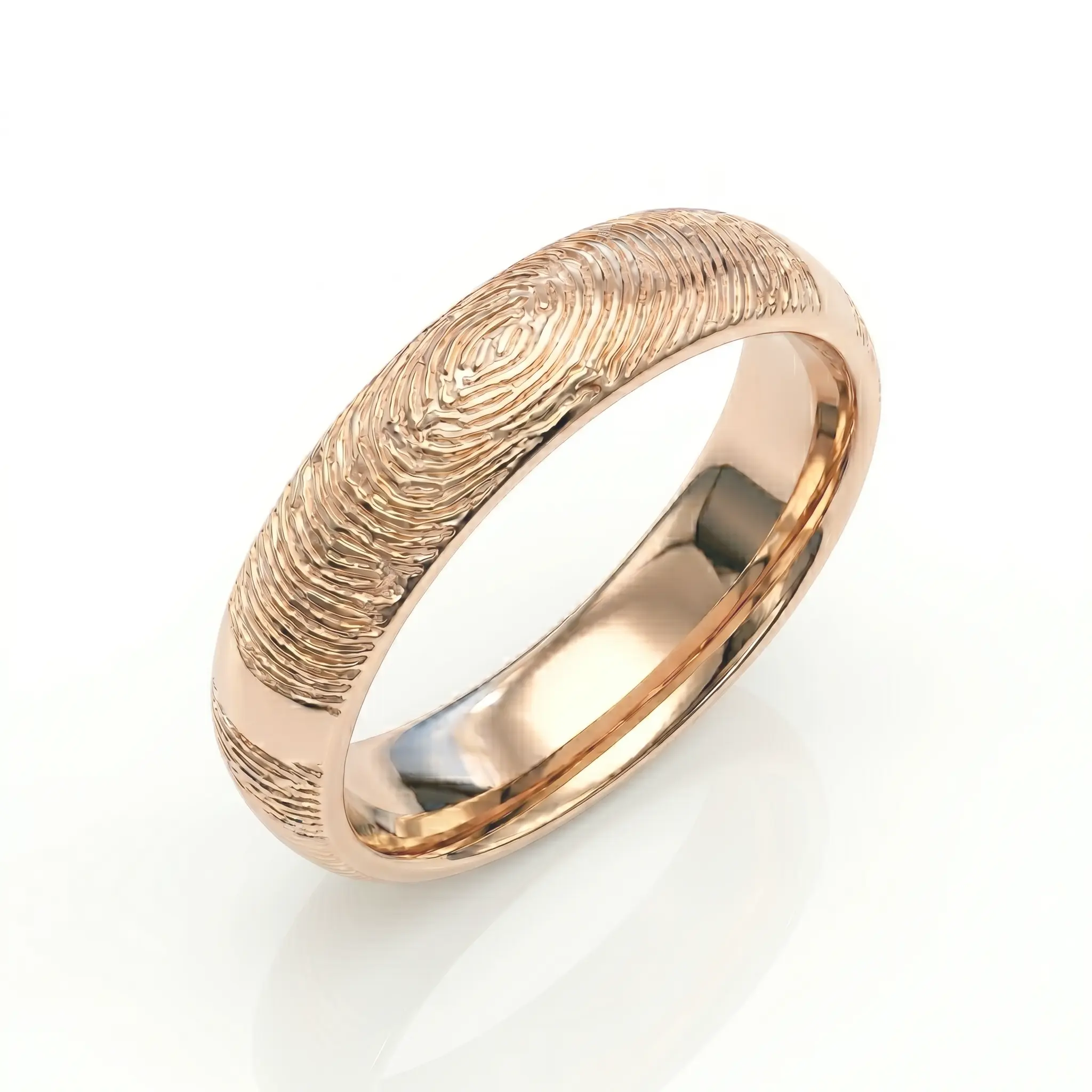 Fingerprint Band Ring - One Fingerprint on Outside of Ring || 9ct Gold - Fingerprint Jewellery - Image 10