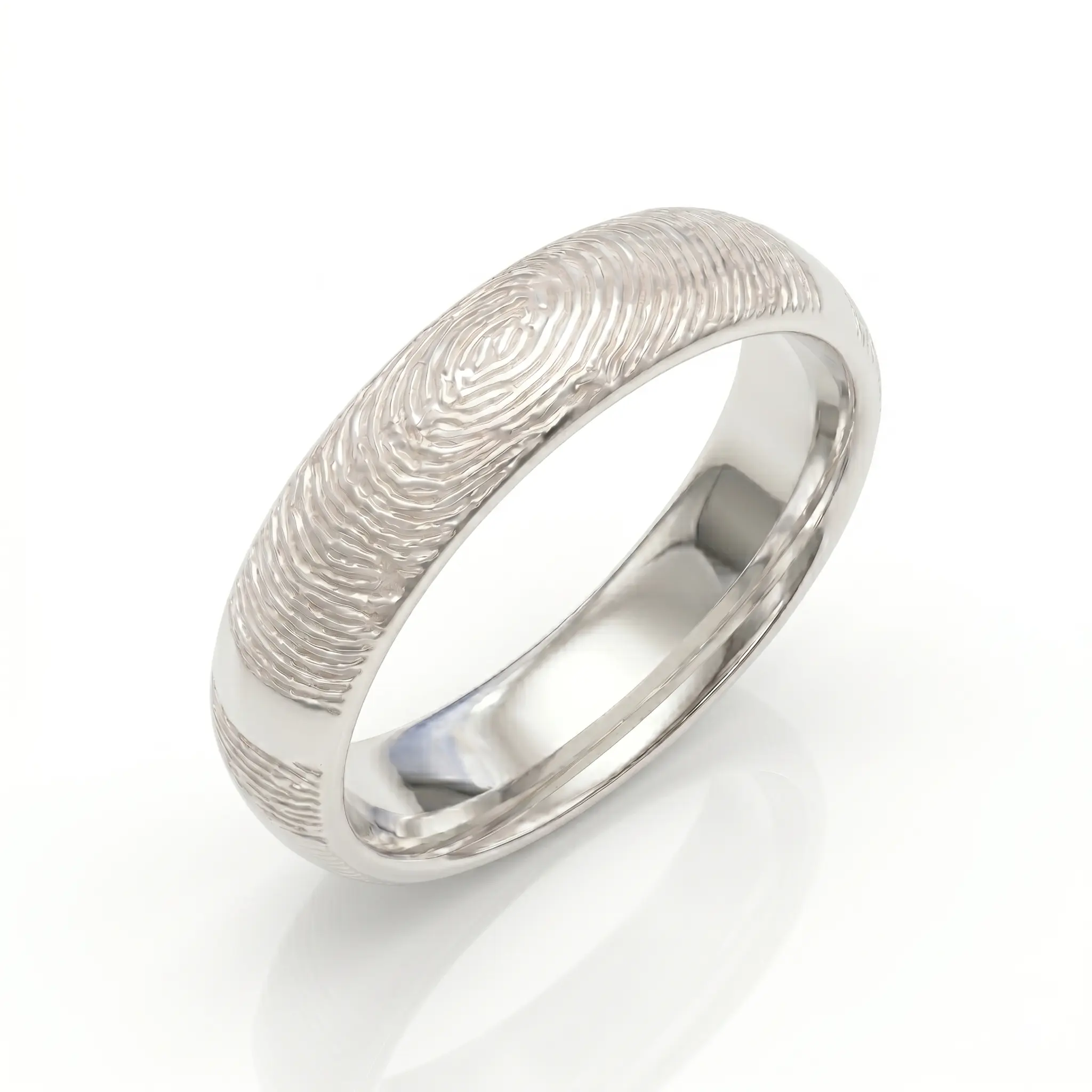 Fingerprint Ring - One Fingerprint on Outside of band || Sterling Silver - Fingerprint Jewellery - Image 3