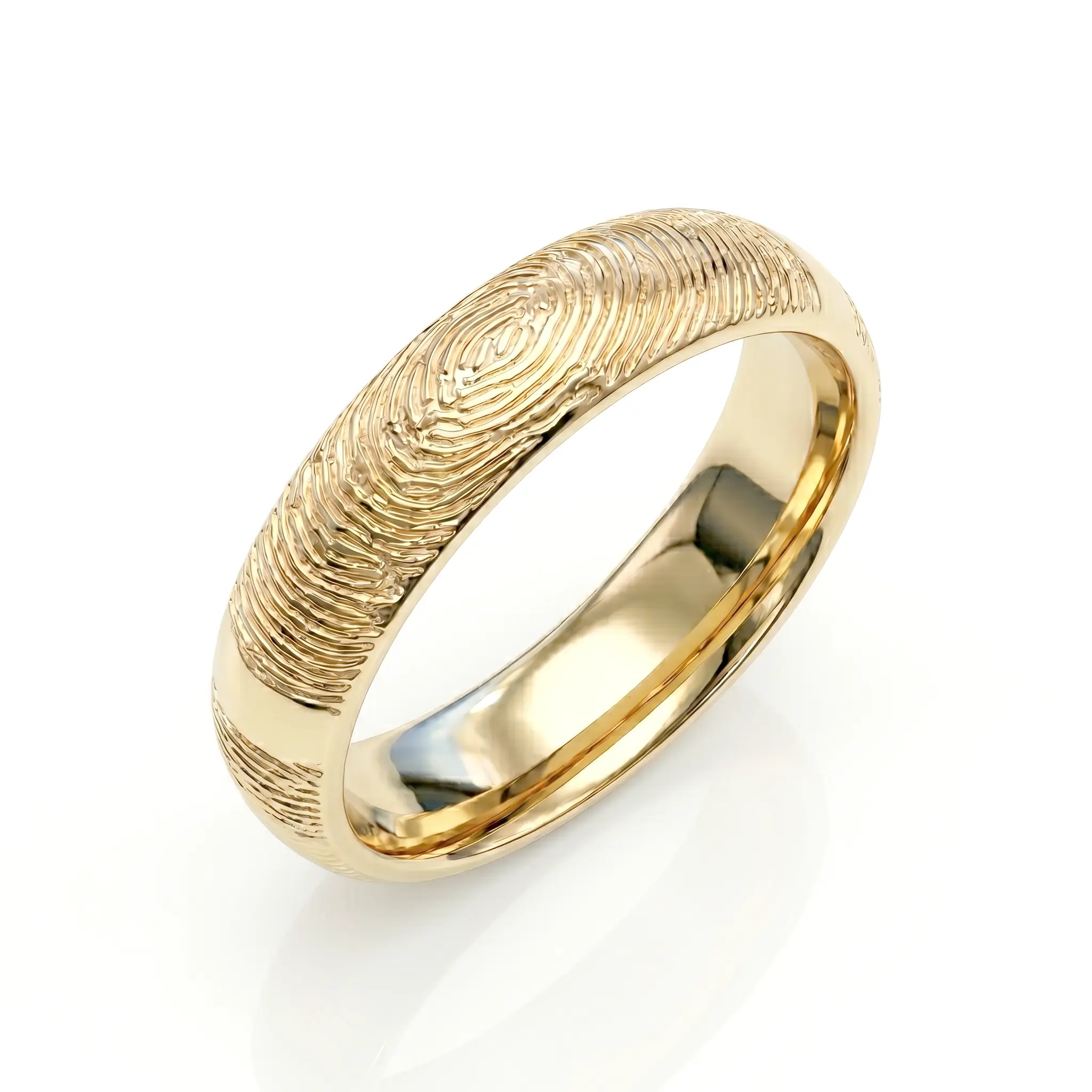 Fingerprint Band Ring - One Fingerprint on Outside of Ring || 9ct Gold - Fingerprint Jewellery - Image 13