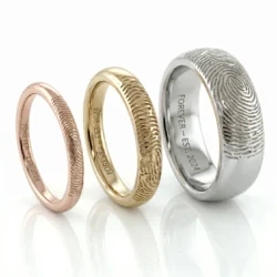Fingerprint Band Ring - One Fingerprint on Outside of Ring || 9ct Gold - Fingerprint Jewellery