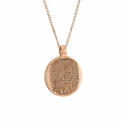 Personalized jewelry fingerprint pendant necklace. Thumbprint jewellery. Keepsake or memorial jewellery.