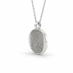 Personalized jewelry fingerprint pendant necklace. Thumbprint jewellery. Keepsake or memorial jewellery.