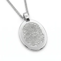 Oval Fingerprint Pendant ... Single Print || Sterling Silver - Fingerprint Jewellery