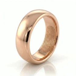 Alternative view of Fingerprint Band Ring - One Fingerprint on Inside of Ring || 9ct Gold - Fingerprint Jewellery