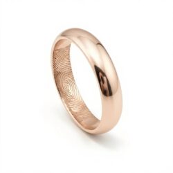 Fingerprint Band Ring - One Fingerprint on Inside of Ring || 9ct Gold
