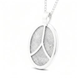 Personalised jewellery fingerprint pendant necklace. Thumbprint jewellery. Keepsake or memorial jewellery.