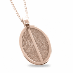 Personalised jewellery fingerprint pendant necklace. Thumbprint jewellery. Keepsake or memorial jewellery.