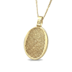 Personalised jewellery fingerprint pendant necklace. Thumbprint jewellery. Keepsake or memorial jewellery.