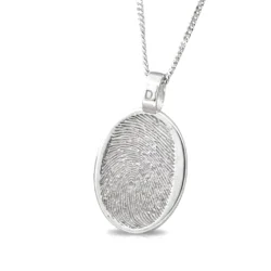 Personalised jewellery fingerprint pendant necklace. Thumbprint jewellery. Keepsake or memorial jewellery.
