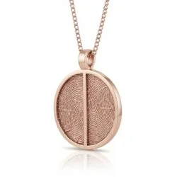 Personalised jewellery fingerprint pendant necklace. Thumbprint jewellery. Keepsake or memorial jewellery.