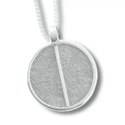 Personalised jewellery fingerprint pendant necklace. Thumbprint jewellery. Keepsake or memorial jewellery.