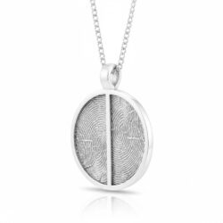 Personalised jewellery fingerprint pendant necklace. Thumbprint jewellery. Keepsake or memorial jewellery.