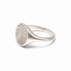 fingerprint jewellery signet ring with loved ones thumbprint