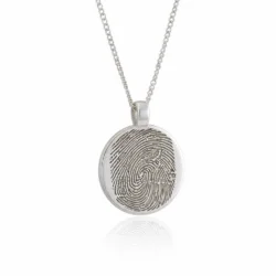 Personalized jewelry fingerprint pendant necklace. Thumbprint jewellery. Keepsake or memorial jewellery.