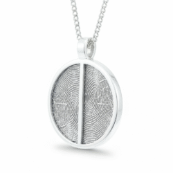 Personalised jewellery fingerprint pendant necklace. Thumbprint jewellery. Keepsake or memorial jewellery.