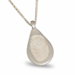 Personalized jewelry fingerprint pendant necklace. Thumbprint jewellery. Keepsake or memorial jewellery.