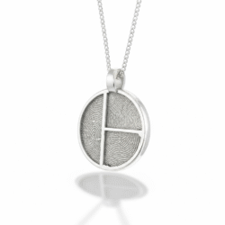 Personalised jewellery fingerprint pendant necklace. Thumbprint jewellery. Keepsake or memorial jewellery.