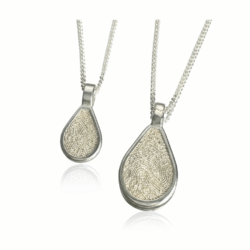 Personalized jewelry fingerprint pendant necklace. Thumbprint jewellery. Keepsake or memorial jewellery.