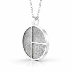 Personalised jewellery fingerprint pendant necklace. Thumbprint jewellery. Keepsake or memorial jewellery.