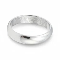 Fingerprint Band Ring - One Fingerprint on Inside of Ring || Sterling Silver