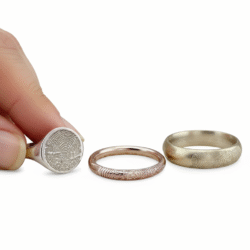 fingerprint jewellery signet ring with loved ones thumbprint