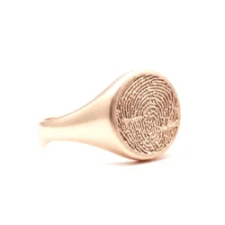 fingerprint jewellery signet ring with loved ones thumbprint