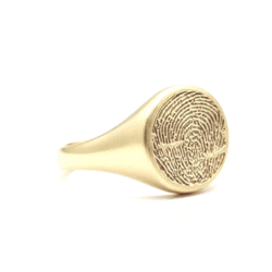 fingerprint jewellery signet ring with loved ones thumbprint