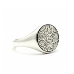 fingerprint jewellery signet ring with loved ones thumbprint