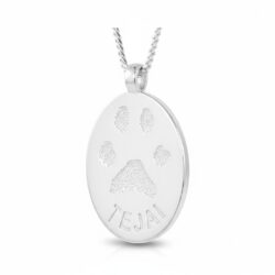 Oval Petprint Jewellery Pendant || 9ct Gold or Sterling Silver - Pawprint Jewellery