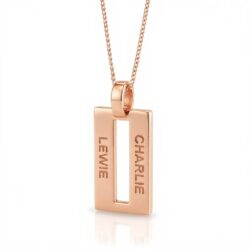 2 name rectangle pendant sterling silver