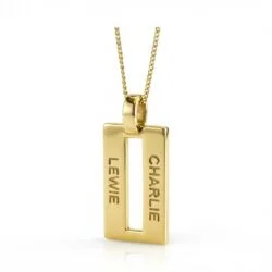 2 name rectangle pendant sterling silver