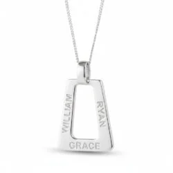 Name necklace pendant 3 name triangle uneik jewellery