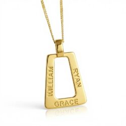 Name necklace pendant 3 name triangle uneik jewellery